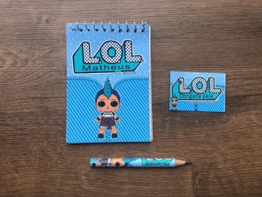 Bloquinho Lol Menino Personalizado - artesanato de creativitybynina