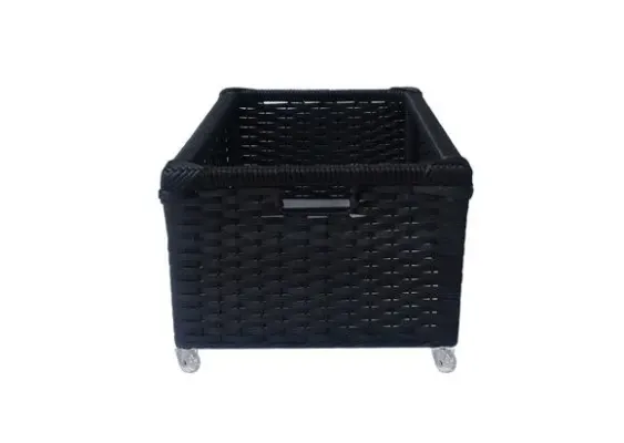 Gaveta Vime Sintético Preto Rodizios 49x65x36 - artesanato de Mundo Urbano