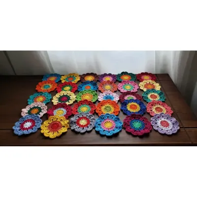 Flores Japonesas em Crochê para Customização (30 Unidades) - artesanato de Mari Crochê feito com carinho!