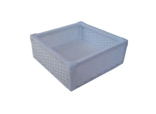 Cesto Sintético Branco 51x40x15 - artesanato de Mundo Urbano