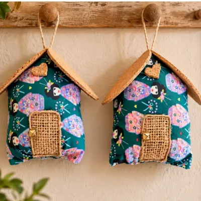 Casinha para pendurar japonezinhas - artesanato de Podentrar