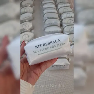Necessaire Mini Box - Branco e Verde - artesanato de Innovare Studio