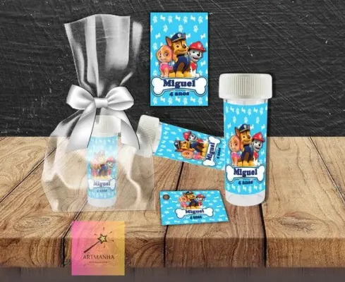 Bolha de Sabão Patrulha Canina Personalizada - artesanato de Artmanha Lembrancinhas