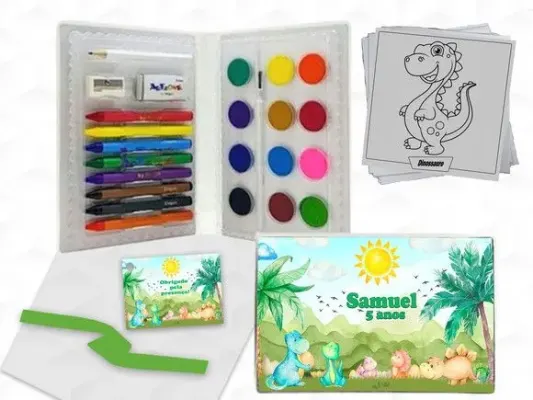 Estojo de Pintura Dinossauro Personalizado - artesanato de creativitybynina