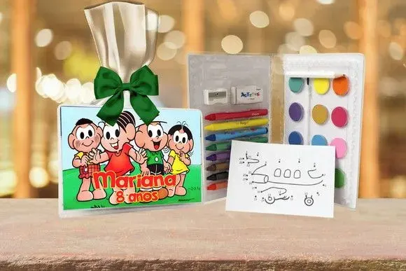 Estojo de Pintura Turma da Monica Personalizado - artesanato de Artmanha Lembrancinhas