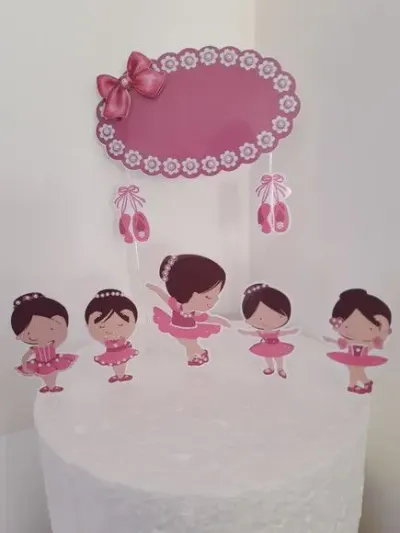 Topo de Bolo Bailarina - Simples - artesanato de Emejhu Personalizados
