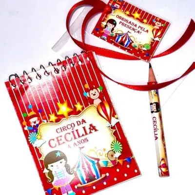 Bloquinho Circo Personalizado - artesanato de Mi Papelaria Criativa