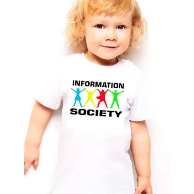 Camiseta infantil Information Society , estampa 100% algodão - artesanato de Lado B Rock Camisetas