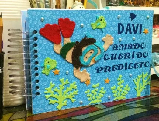 Álbum Fundo do Mar (versão Masculina) - artesanato de Ateliê de Criação Usina Caseira
