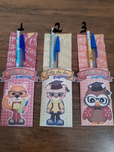 Marcador de Páginas e Porta Lápis e Caneta Dia dos Professor - artesanato de Emejhu Personalizados