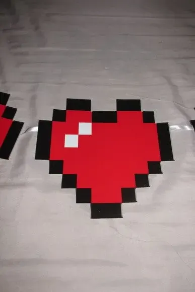 varal vidas coração pixel mario, minecraft, zelda etc - artesanato de PAPCRIE