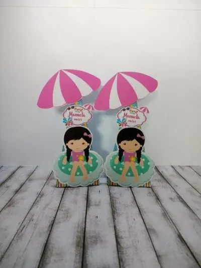 Caixa cone pool party - artesanato de Fina Essência Papelaria Personalizada