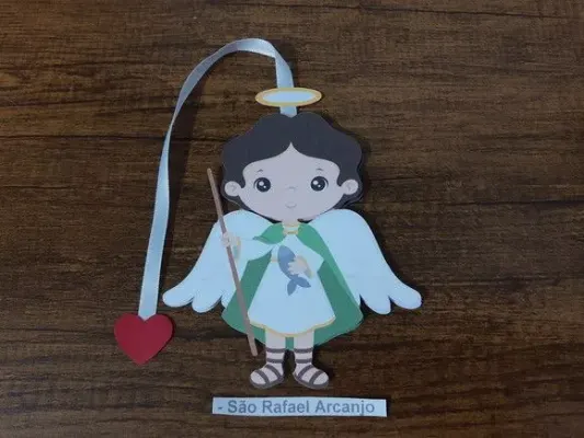 Marcador de Página 13 cm - São Rafael Arcanjo - artesanato de Emejhu Personalizados