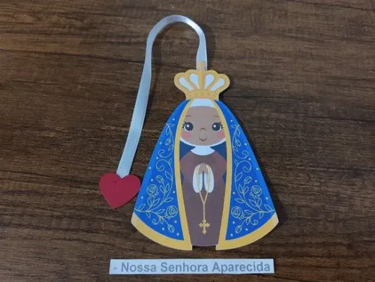 Marcador de Página 13 cm - Nossa Senhora Aparecida - artesanato de Emejhu Personalizados