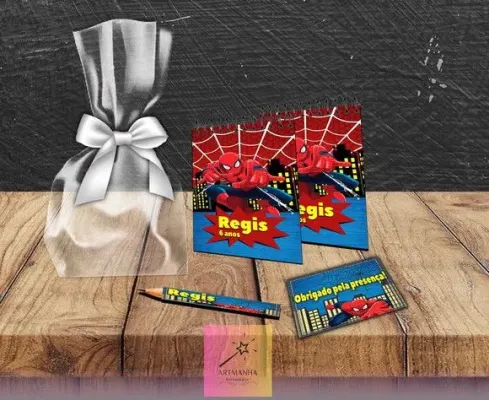 Bloquinho Homem Aranha Personalizado - artesanato de Artmanha Lembrancinhas