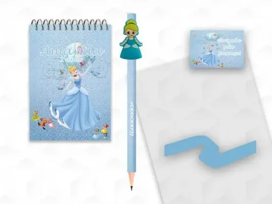 Bloquinho com Aplique Cinderela Personalizado - artesanato de creativitybynina