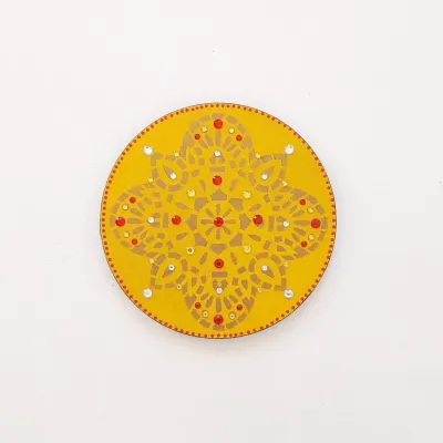 Mandala Indiana Colorida - artesanato de Estudio Bananeira