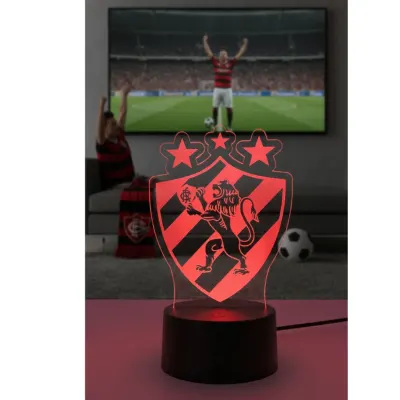 Luminária Sport Club Do Recife Leão Led Rgb Acrílico 3mm Abajur De Mesa Decorativo Personalizado Presente Torcedor - artesanato de TINY LASER