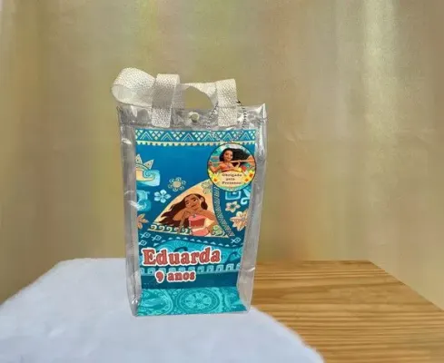 Sacola Transparente Moana Personalizado - artesanato de Artmanha Lembrancinhas