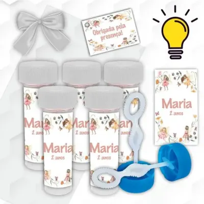 Bolinha de Sabão Fadas Personalizada - artesanato de Mi Papelaria Criativa
