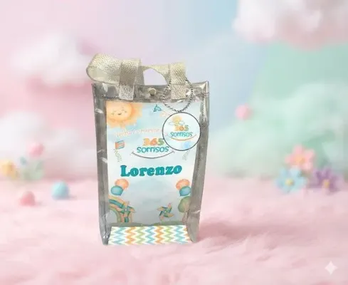 Sacola Transparente 365 Sorrisos Personalizado - artesanato de Artmanha Lembrancinhas