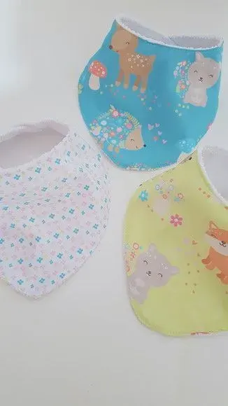 Kit 3 babadores - Floresta baby - artesanato de Innovare Studio