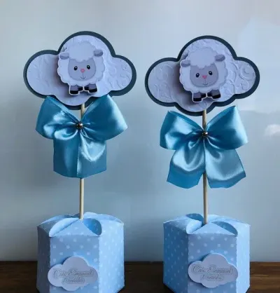Centro De Mesa Ovelha - artesanato de Fina Essência Papelaria Personalizada