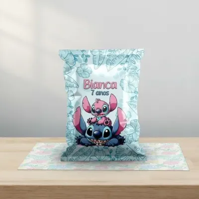 Saquinho Surpresa - Stitch Personalizado - artesanato de Mi Papelaria Criativa
