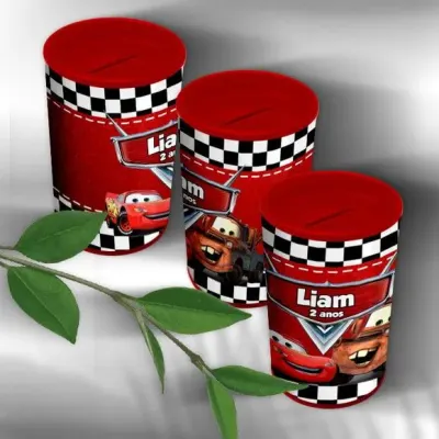 Cofrinho - Carros Disney Personalizado - artesanato de Mi Papelaria Criativa