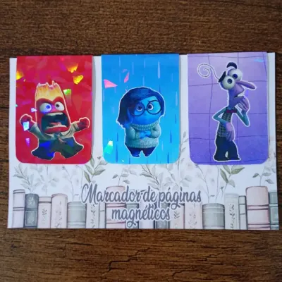 Marcador de Página Magnético Trio 1 - "Divertidamente" - artesanato de Emejhu Personalizados