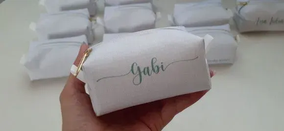Necessaire Mini Box - Areia e Verde Militar - artesanato de Innovare Studio