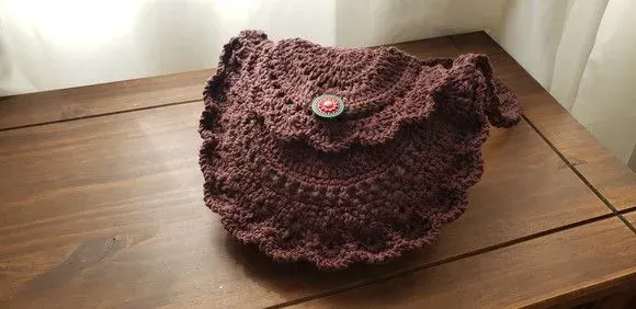 Bolsa de Crochê em Estilo Boho "chic" Café - artesanato de Mari Crochê feito com carinho!