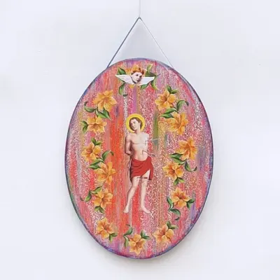 Quadro São Sebastião P - artesanato de Estudio Bananeira