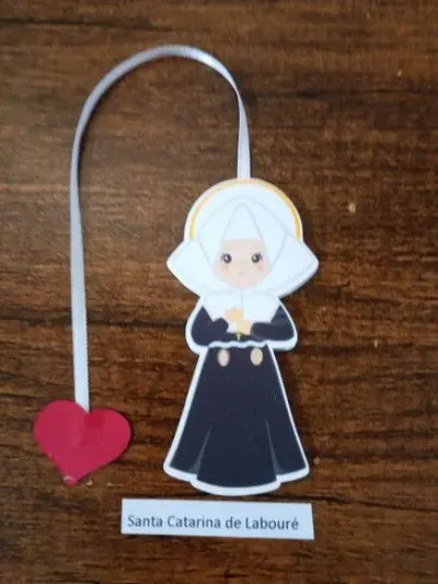Marcador de Página 08 cm - Santa Catarina Labouré Ni - artesanato de Emejhu Personalizados