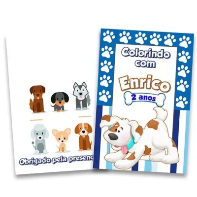 Revista para Colorir Cachorro 14x10 - artesanato de PAPCRIE