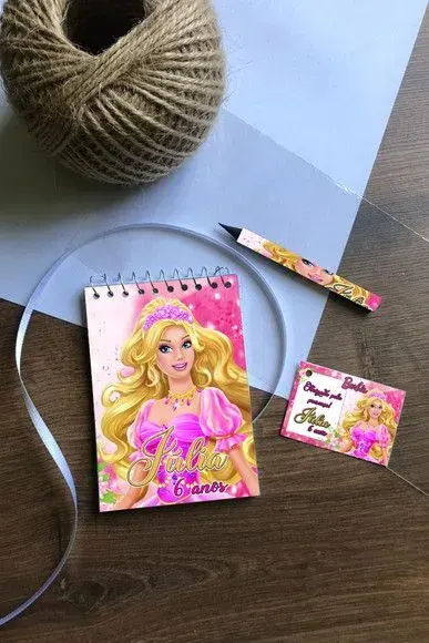 Bloquinho Barbie Personalizado - artesanato de Mi Papelaria Criativa