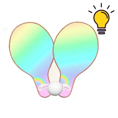 Raquete Ping Pong - Arco Iris - artesanato de Mi Papelaria Criativa