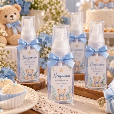 Mini Home Spray Aromatizador Personalizado - Lembrancinha Batizado, Maternidade e Chá de Bebê - artesanato de Casa Colombo Artesanal