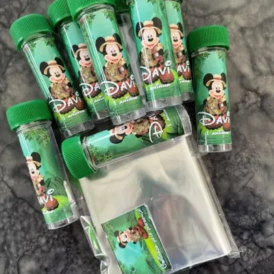 Bolha de Sabão Mickey Safari Personalizada - artesanato de Artmanha Lembrancinhas