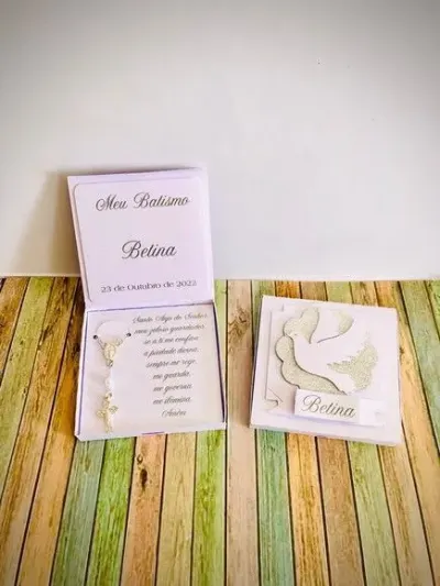 Lembrancinha de Batismo - artesanato de Fina Essência Papelaria Personalizada