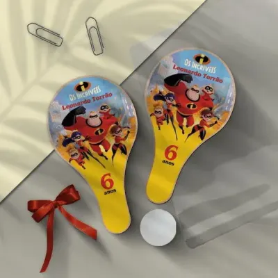 Raquete Ping Pong - os Incríveis Personalizada - artesanato de Mi Papelaria Criativa