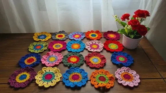 Flores Japonesas em Crochê para Customização (40 Unidades) - artesanato de Mari Crochê feito com carinho!