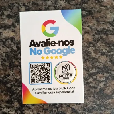 Placa Metálica - Nfc + Qr Code Google 10x10cm