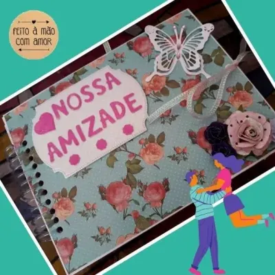 Álbum Amizade Rosa - artesanato de Ateliê de Criação Usina Caseira