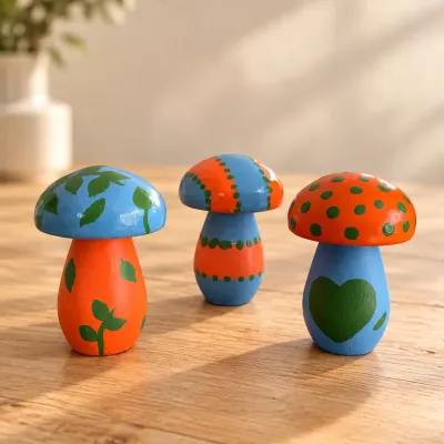 Trio de mini cogumelos - artesanato de Podentrar