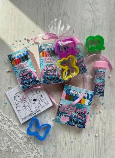 Kit Massinha Infantil - Stitch Personalizado - artesanato de Mi Papelaria Criativa