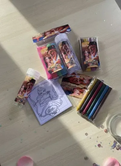 Kit Massinha + Giz + Bolha - Bela e a Fera Personalizado - artesanato de Mi Papelaria Criativa
