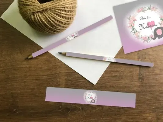 Lápis Elefantinha Personalizado - artesanato de Mi Papelaria Criativa