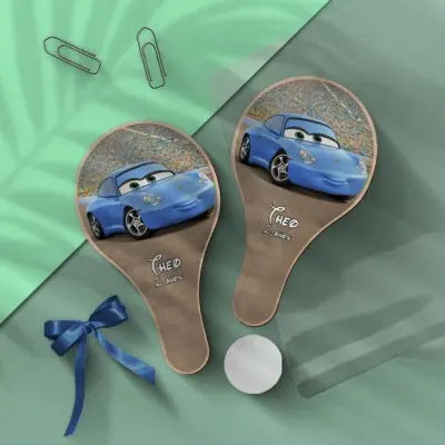 Raquete Ping Pong - Carros Disney Personalizada - artesanato de Mi Papelaria Criativa