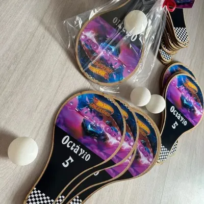 Raquete Ping Pong - Hotwheels - artesanato de Mi Papelaria Criativa